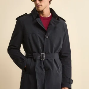 Impermeabile Trapuntato con Cintura - BLU