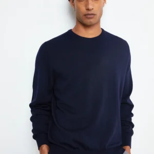 Pullover Girocollo in Lana Merino - BLU