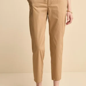 Pantalone Coulisse a Vita Alta in Cotone - KAKI