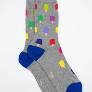 Calze Corte in Cotone Fantasia Gelati - FANT. GRIGIO