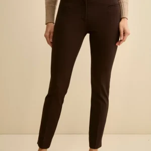 Pantaloni slim in jersey - MARRONE