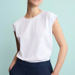 Maglietta Girocollo in Jersey di Cotone - BIANCO