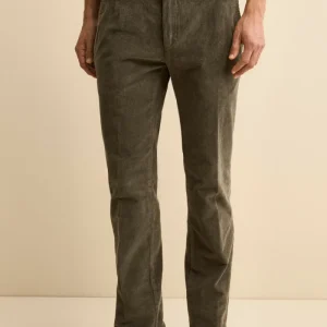 Pantalone Chino Regular Fit in Velluto - VERDE