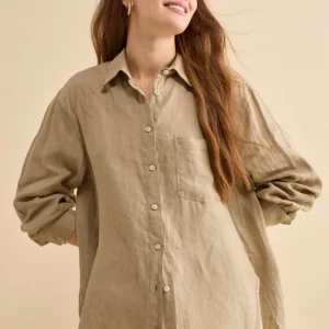 Camicia Over in Lino con Taschino - TORTORA