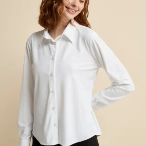 Camicia Jersey con Pinces - BIANCO