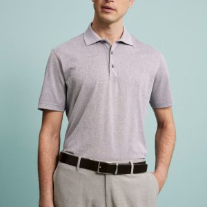 Polo Jacquard Damascata in Filo di Scozia - FANT. TORTORA