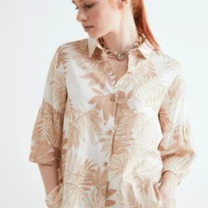 Camicia morbida in lino - FANT. BEIGE