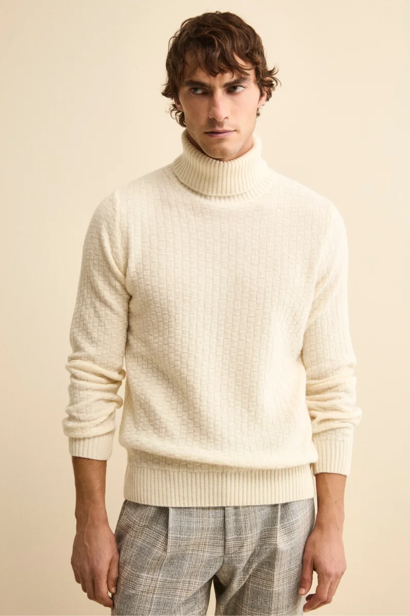 Dolcevita Intrecciato in Lana Vergine - LATTE - immagine 2