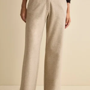 Pantalone Spigato a Gamba Larga - BEIGE SPIGATO