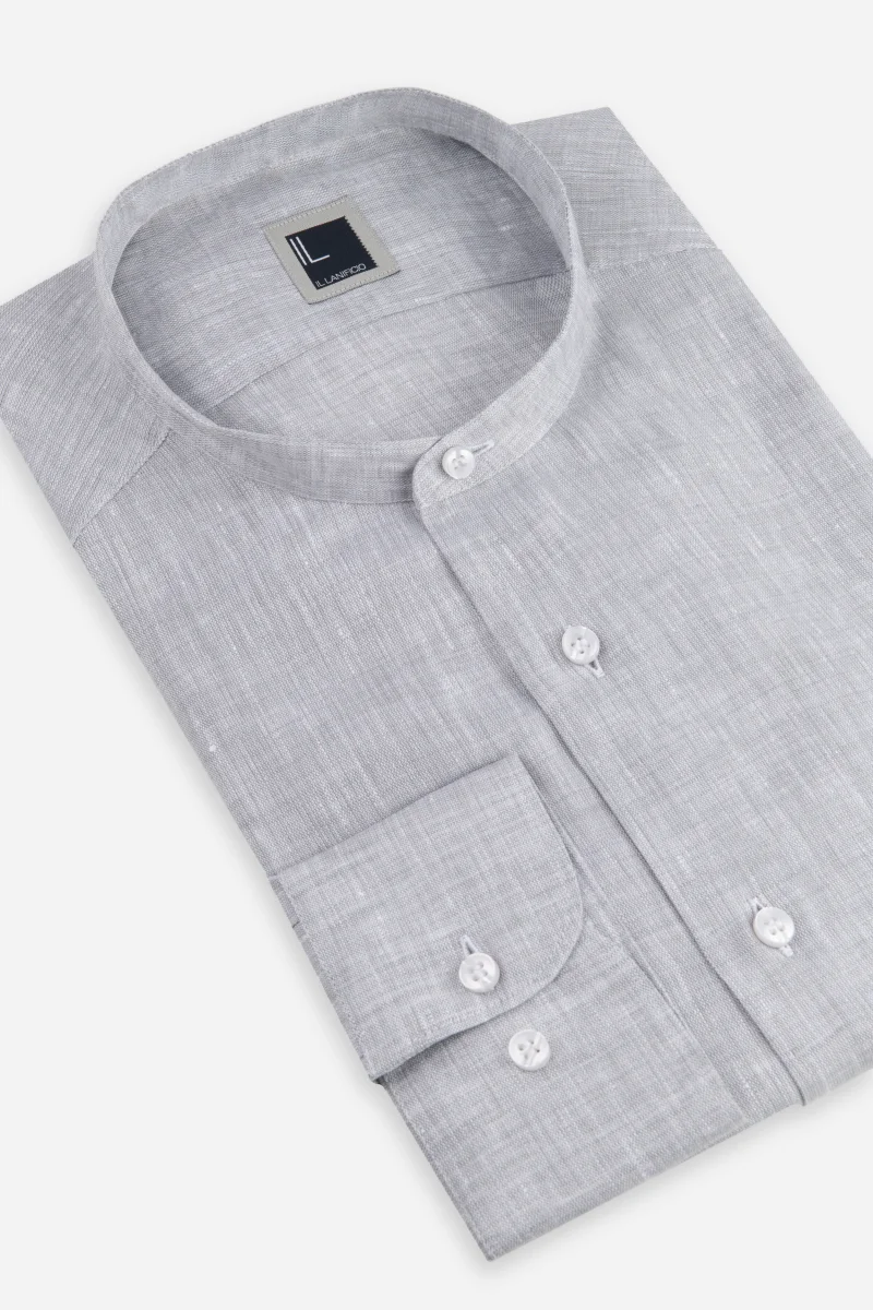 Camicia in lino coreana - GRIGIO - immagine 3