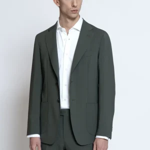 Abito sfoderato in lana finissima 150's super light Verde Mulberry