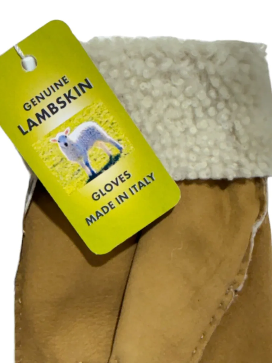 Guanto in vero montone da uomo 3 stripes whisky - immagine 4