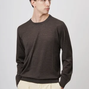 Maglia Girocollo in Lana Merino Testa di Moro