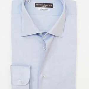 Camicia Regular Fit Azzurra Collo Italiano