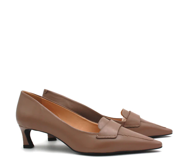 Mocassino in pelle grigia Miss Unique - immagine 3