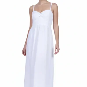 Abito Positano Lungo Audrey in Puro Lino Bianco