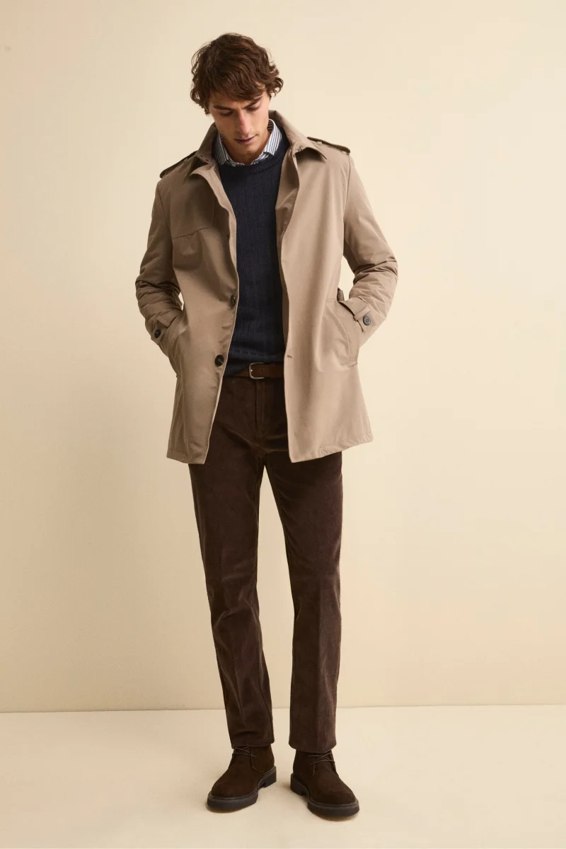 Pantalone Chino Regular Fit in Velluto - MARRONE - immagine 3