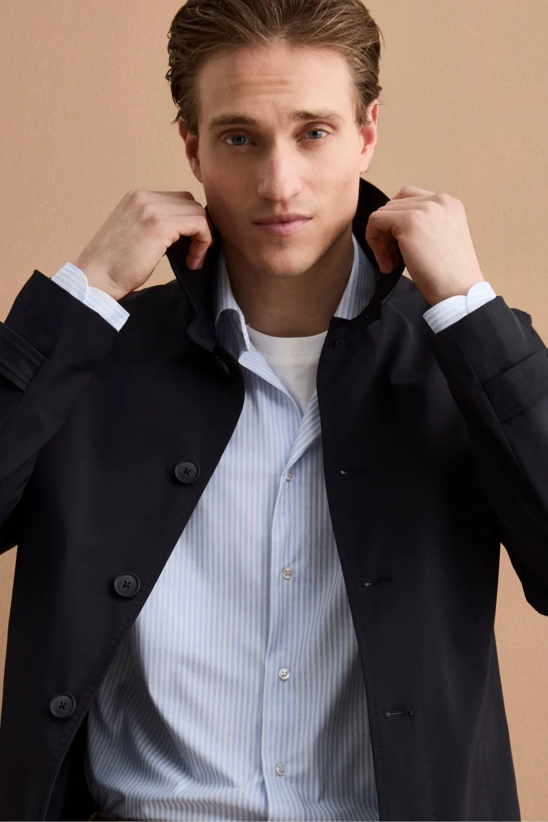 Trench Corto Impermeabile Foderato - BLU - immagine 3