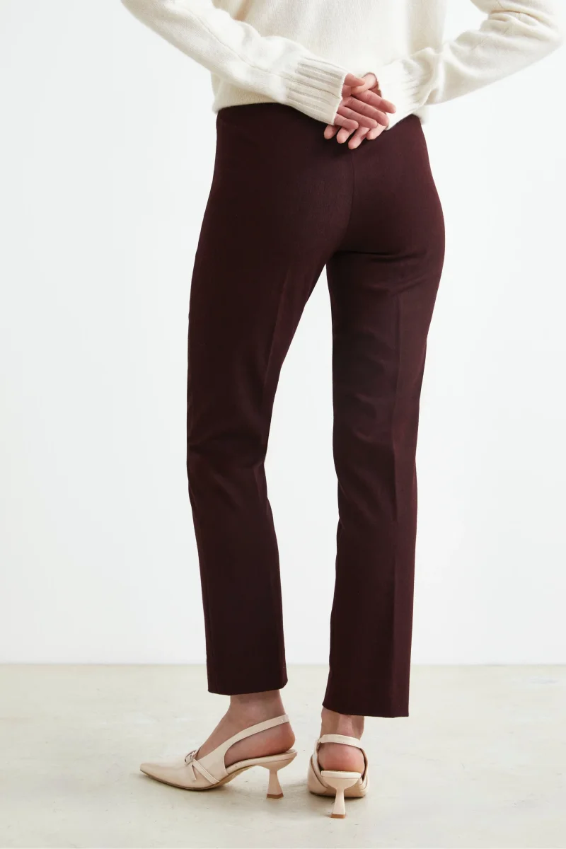 Pantaloni Sigaretta Stretch - BORDEAUX - immagine 3