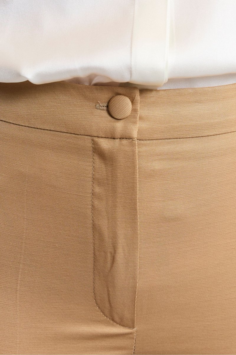 Pantalone Elegante a Sigaretta in Misto Lino - ORO - immagine 4