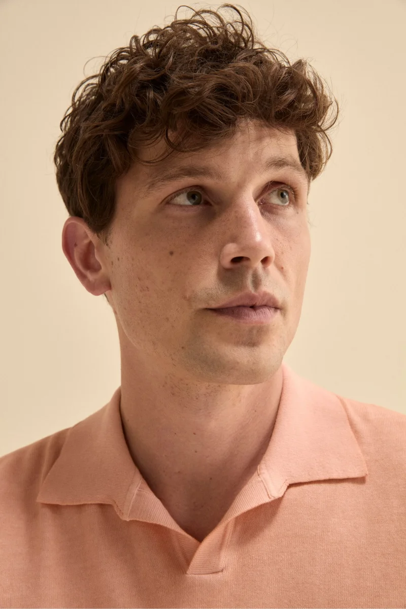 Polo Mezza Manica in Cotone Crêpe - ROSA ANTICO - immagine 3