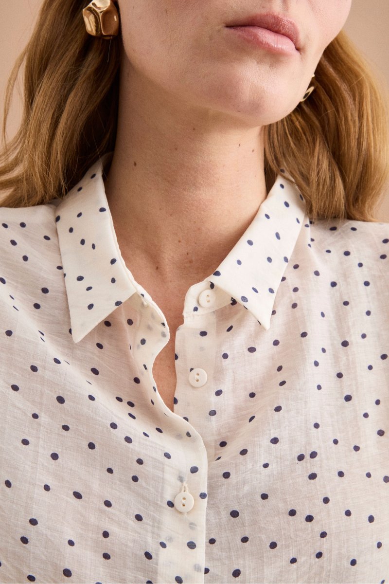 Camicia Boxy con Manica Lunga - POIS BLU - immagine 3