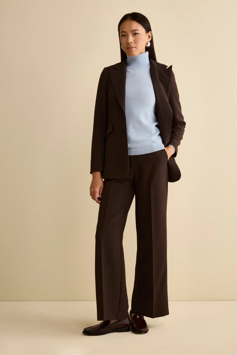 Pantalone Bistretch a Gamba Larga - MARRONE - immagine 3