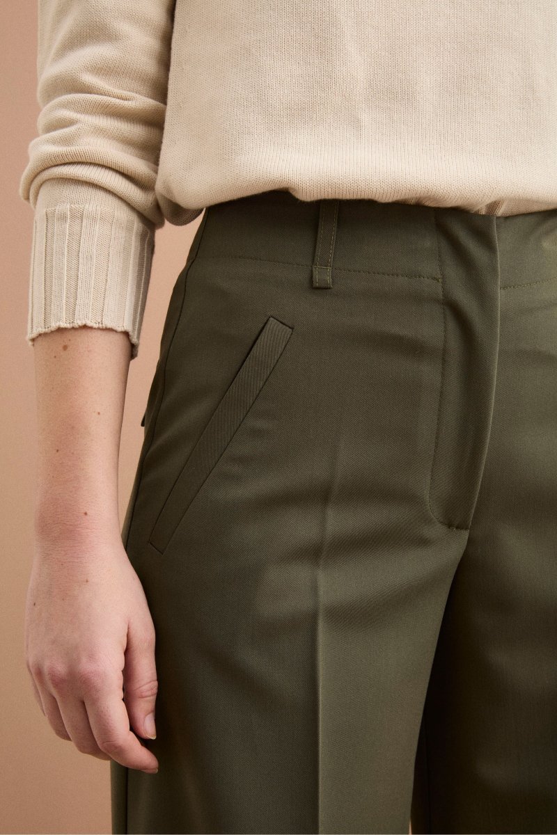 Pantalone Elegante a Palazzo con Piega - VERDONE - immagine 5