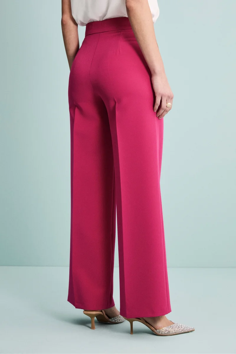 Pantalone Elegante a Gamba Larga - CICLAMINO - immagine 3