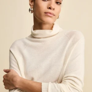 Maglia Collo Morbido lana cashmere - LATTE