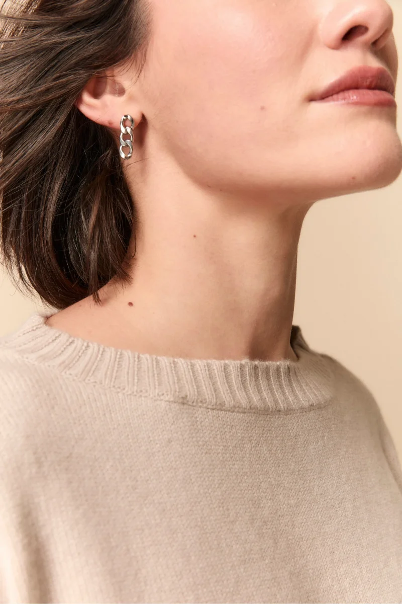 Maglia Barchetta in Cashmere - STUCCO - immagine 3