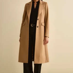 Cappotto Monopetto Lungo in Lana Vergine - CAMMELLO