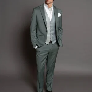 Mezzo tight tessuto 130’s color verde salvia, rever a lancia