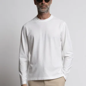 Maglia Leggera in Crêpe di Cotone Bianco