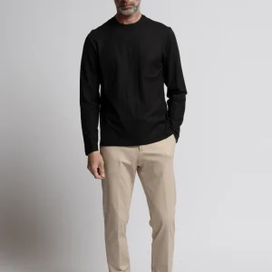 Maglia Leggera in Crêpe di Cotone Nero