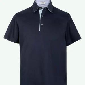 Polo Jersey Mezza Manica in Filo di Scozia - BLU NOTTE