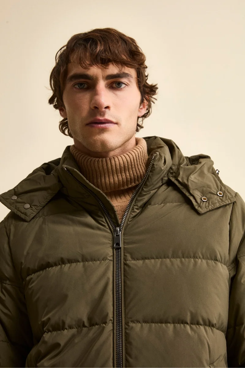 Giubbotto Piumino con Cappuccio Removibile - VERDE MILITARE - immagine 5