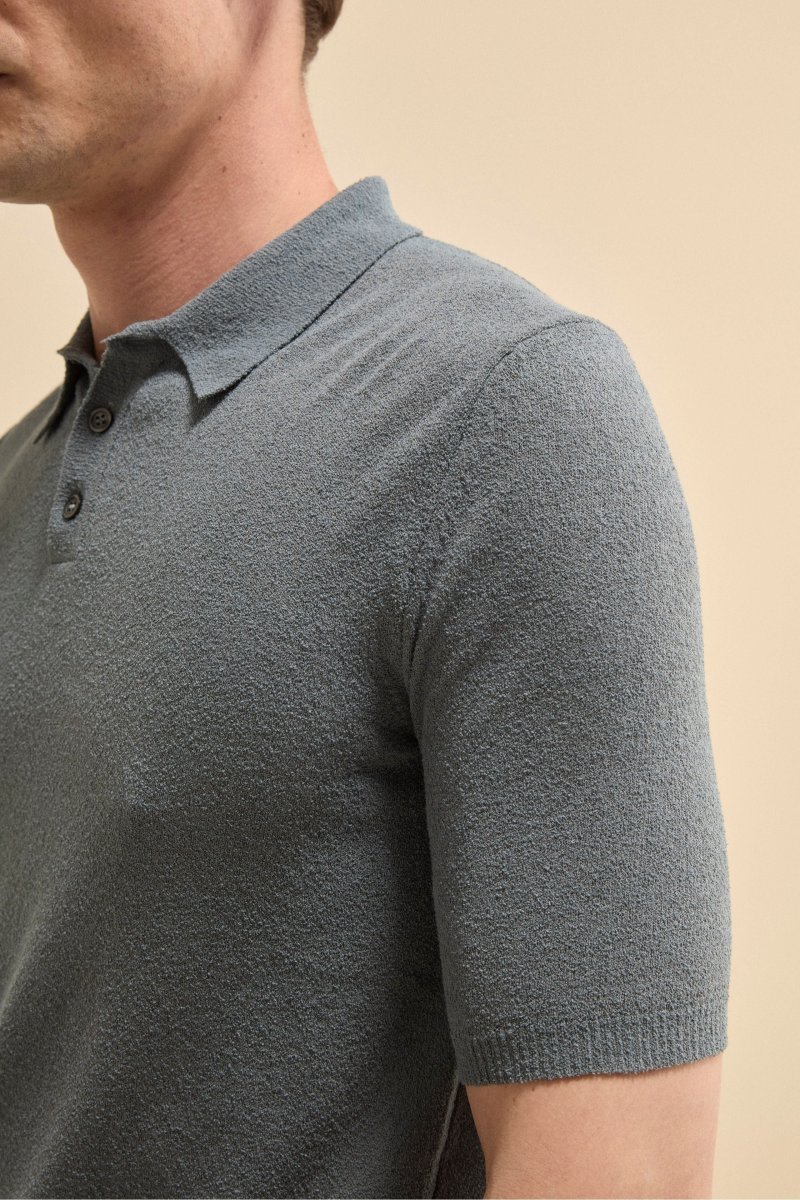 Polo bouclè in spugna - JEANS - immagine 4