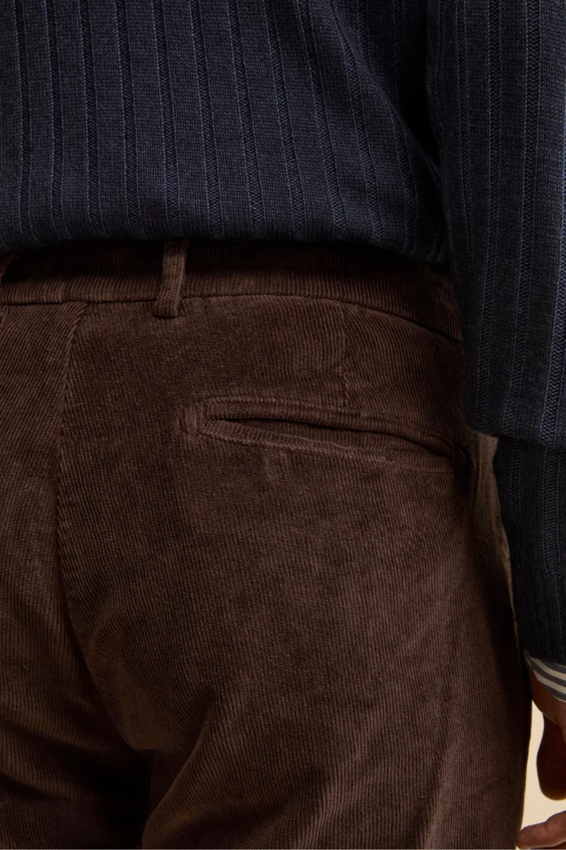 Pantalone Chino Regular Fit in Velluto - MARRONE - immagine 4