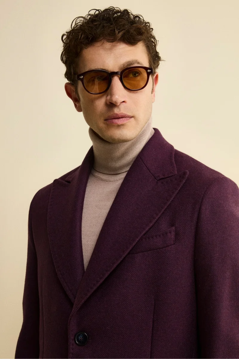 Cappotto Twill in Lana - MELANZANA - immagine 3