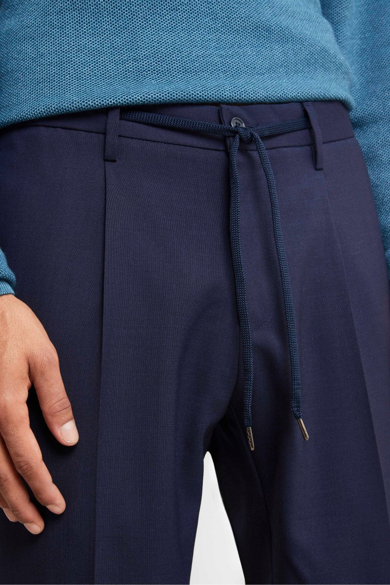 Pantalone Coulisse in Lana - BLU - immagine 4
