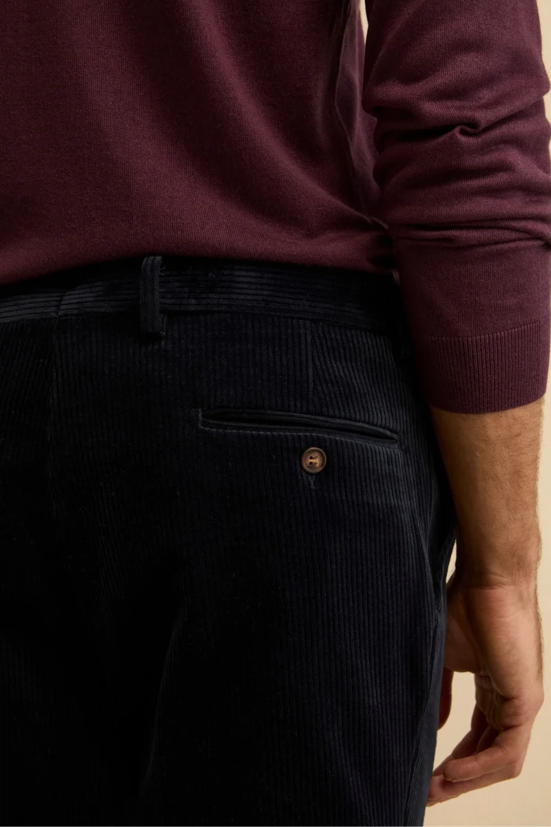 Pantalone Chino in Velluto Comfort Fit - BLU - immagine 4