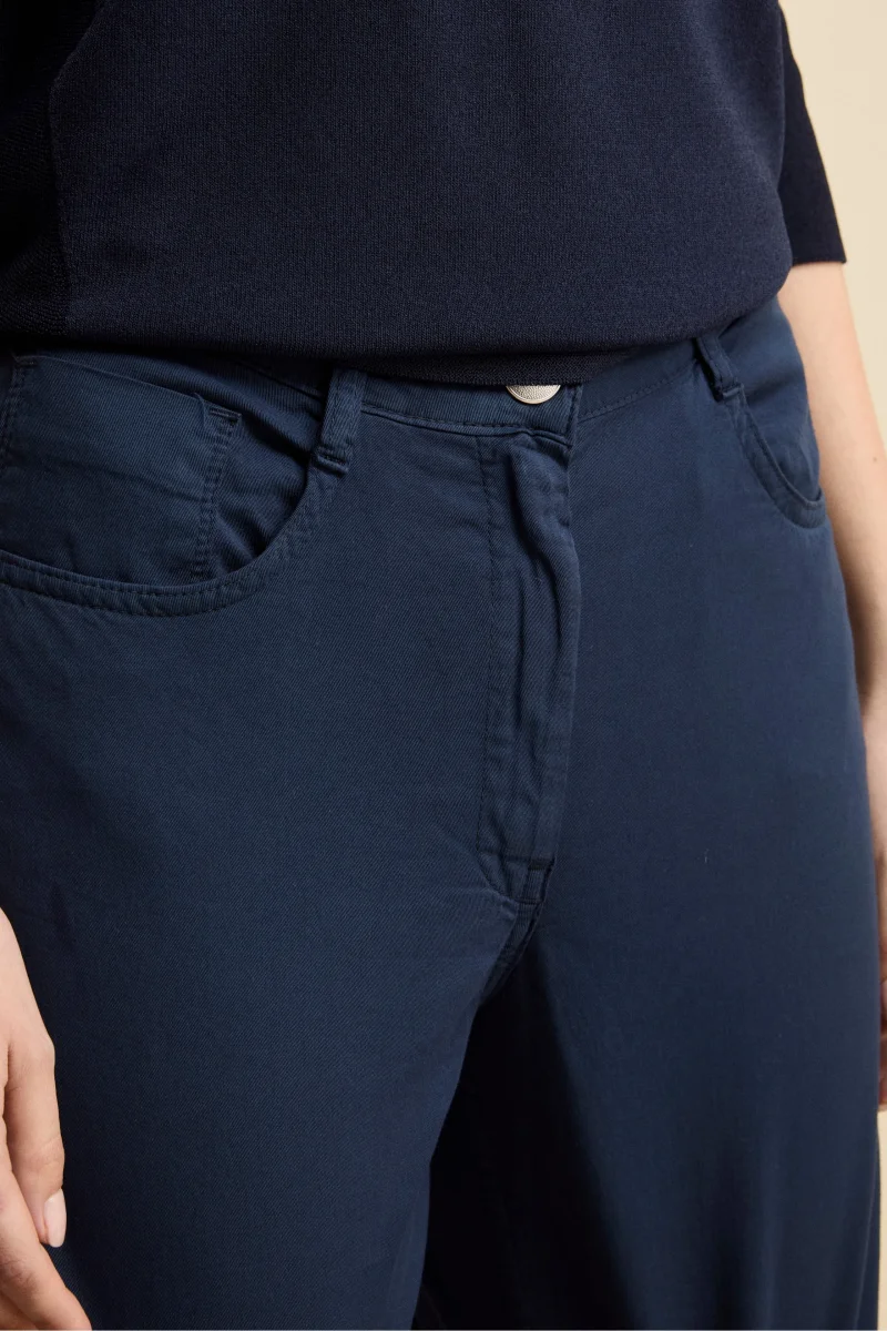 Pantalone Cinque Tasche a Gamba Larga - BLU - immagine 4