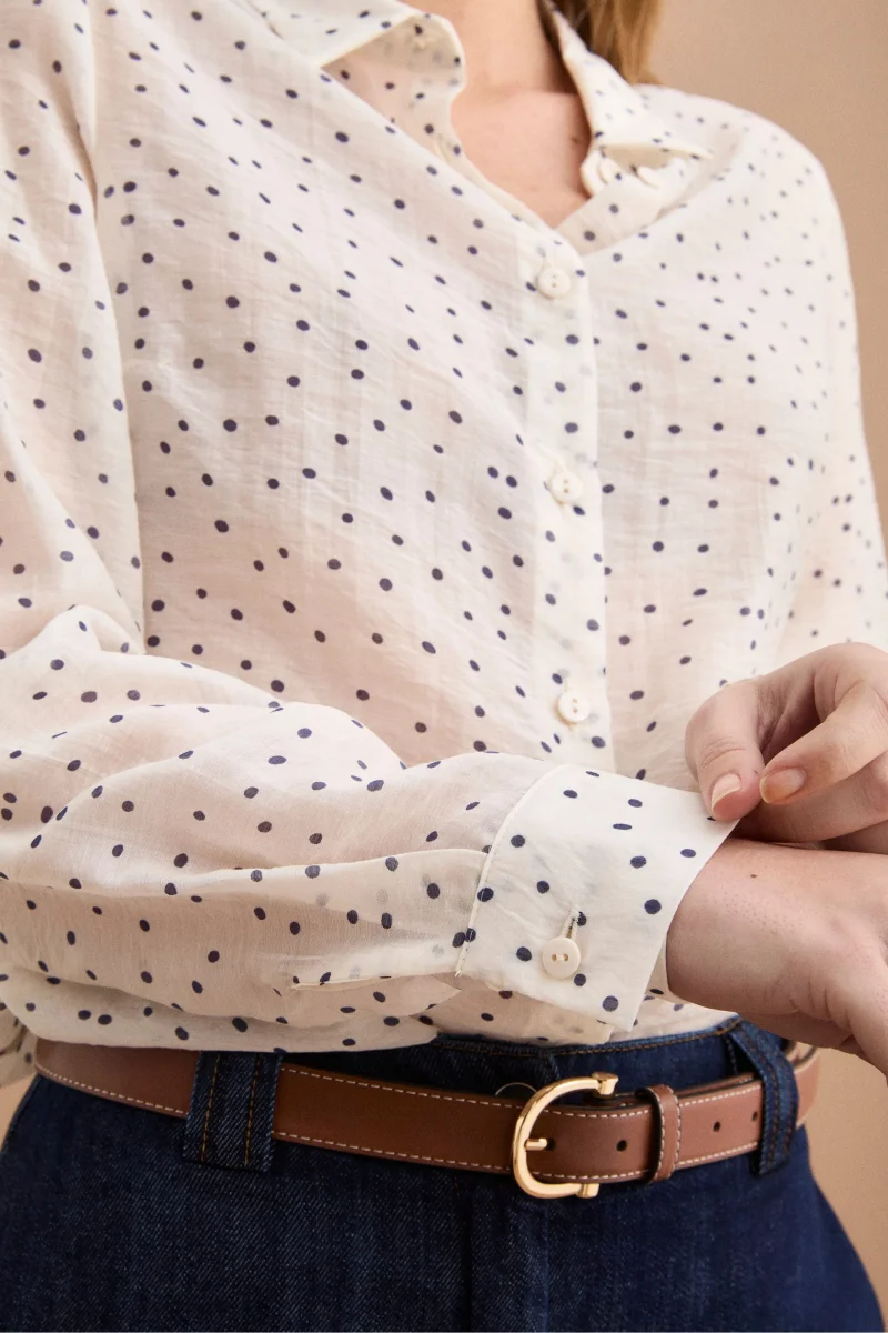 Camicia Boxy con Manica Lunga - POIS BLU - immagine 4