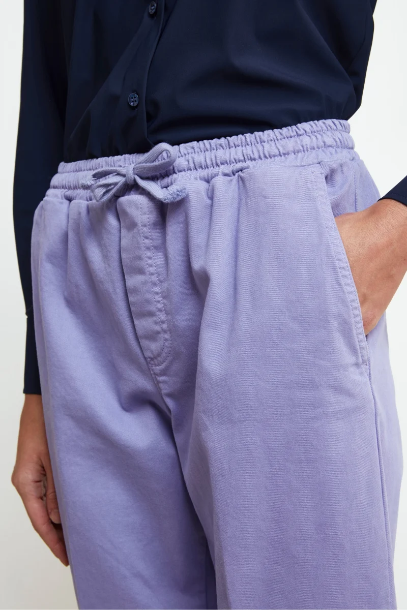 Pantalone Coulisse in Gabardina - LILLA - immagine 4