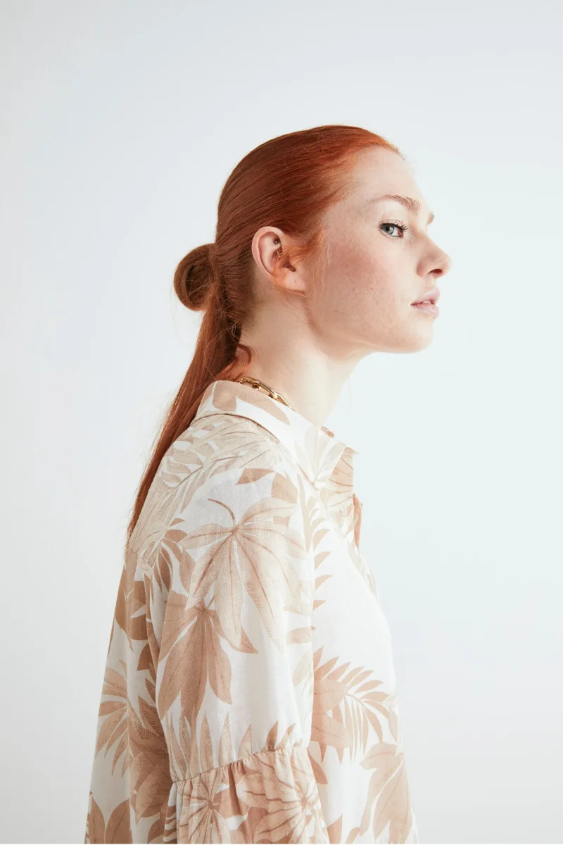 Camicia morbida in lino - FANT. BEIGE - immagine 4