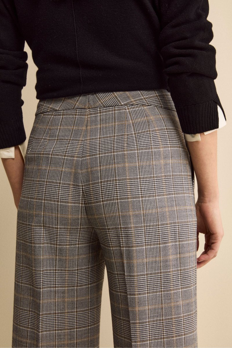 Pantalone Check a Palazzo in Misto Lana - GALLES GRIGIO - immagine 4