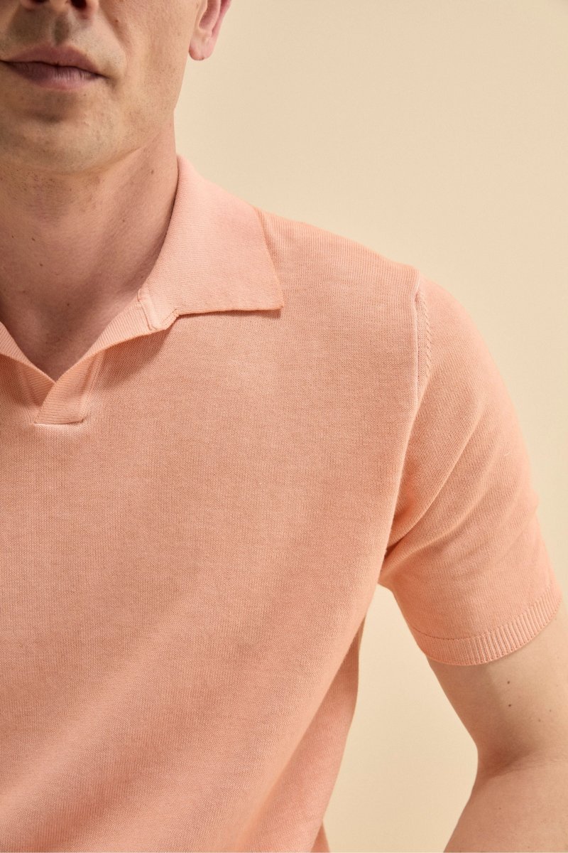 Polo Mezza Manica in Cotone Crêpe - ROSA ANTICO - immagine 4