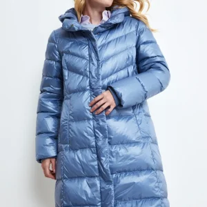 Piumino con cappuccio - AZZURRO