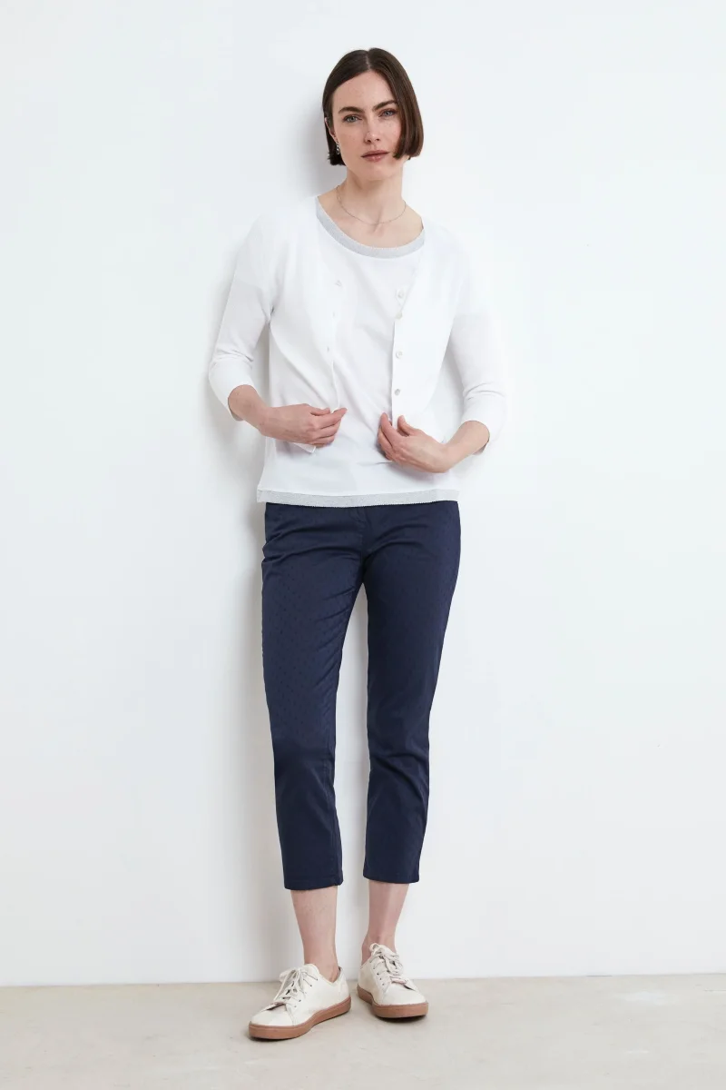 Pantalone Chino Microfantasia - BLU - immagine 5